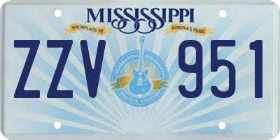 MS license plate ZZV951