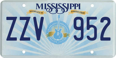 MS license plate ZZV952