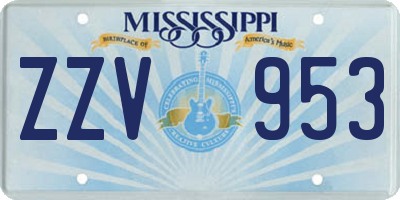 MS license plate ZZV953