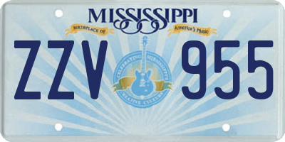 MS license plate ZZV955