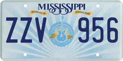 MS license plate ZZV956