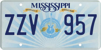 MS license plate ZZV957