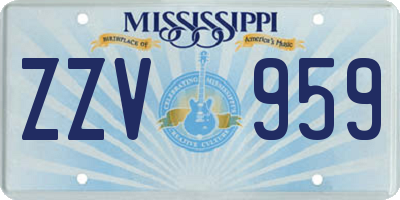 MS license plate ZZV959