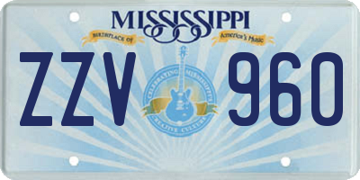 MS license plate ZZV960