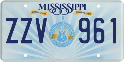 MS license plate ZZV961