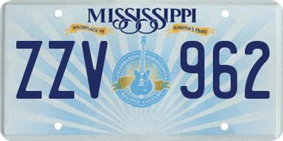 MS license plate ZZV962