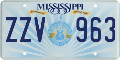 MS license plate ZZV963