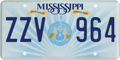 MS license plate ZZV964