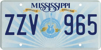 MS license plate ZZV965