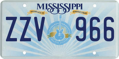 MS license plate ZZV966