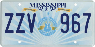 MS license plate ZZV967