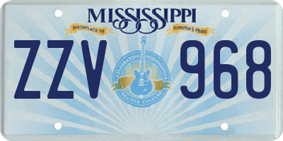 MS license plate ZZV968