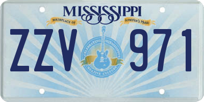 MS license plate ZZV971