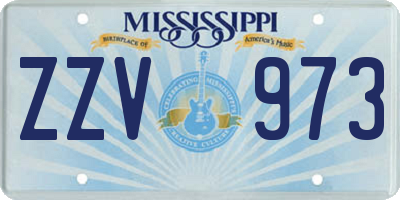 MS license plate ZZV973