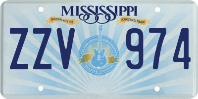 MS license plate ZZV974