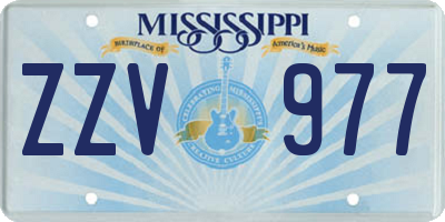 MS license plate ZZV977