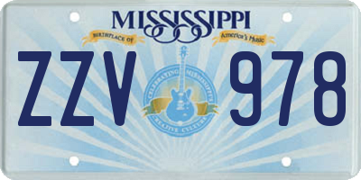 MS license plate ZZV978