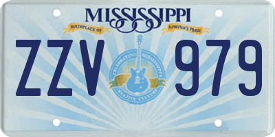 MS license plate ZZV979