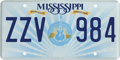 MS license plate ZZV984