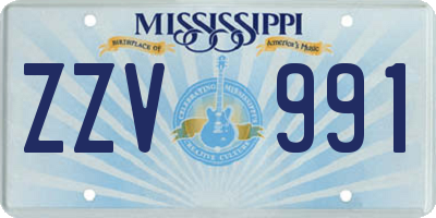 MS license plate ZZV991