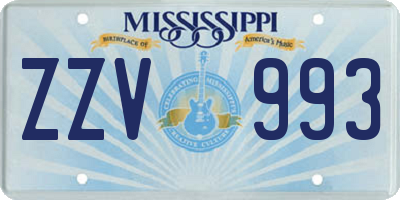 MS license plate ZZV993