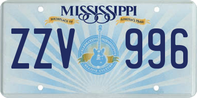 MS license plate ZZV996