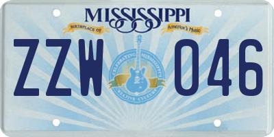 MS license plate ZZW046