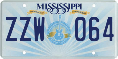 MS license plate ZZW064