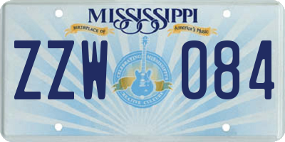 MS license plate ZZW084