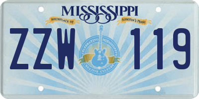 MS license plate ZZW119