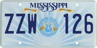 MS license plate ZZW126