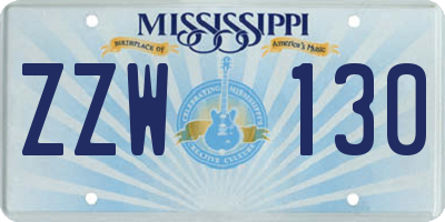 MS license plate ZZW130