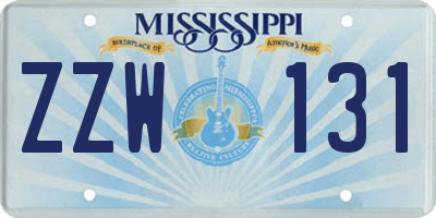 MS license plate ZZW131