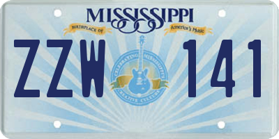 MS license plate ZZW141