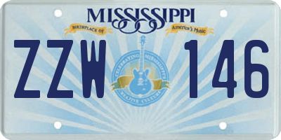 MS license plate ZZW146