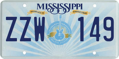 MS license plate ZZW149