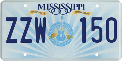 MS license plate ZZW150