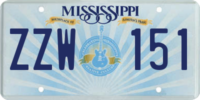 MS license plate ZZW151