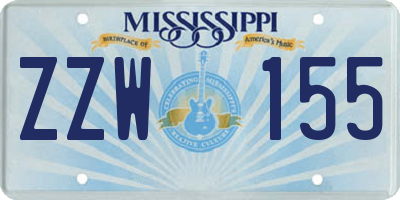 MS license plate ZZW155