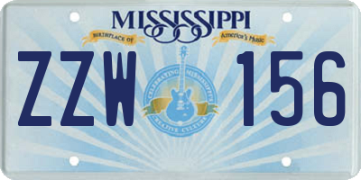 MS license plate ZZW156