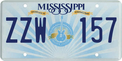 MS license plate ZZW157