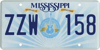 MS license plate ZZW158