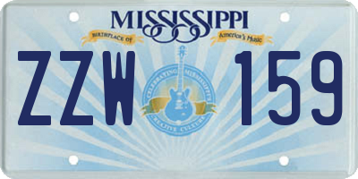 MS license plate ZZW159