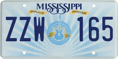 MS license plate ZZW165