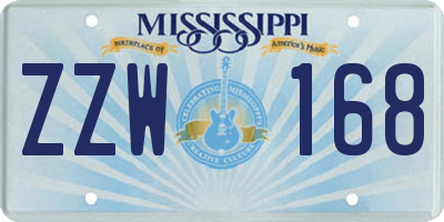 MS license plate ZZW168