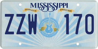 MS license plate ZZW170