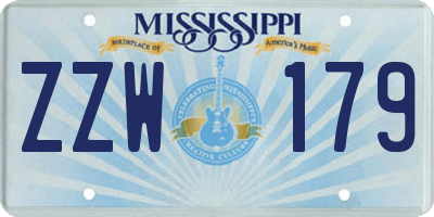 MS license plate ZZW179