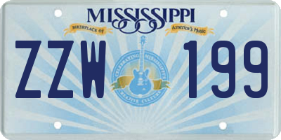 MS license plate ZZW199