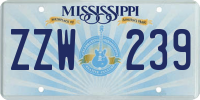 MS license plate ZZW239