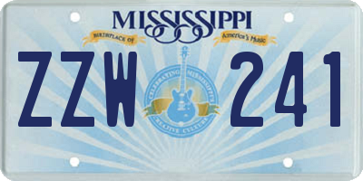 MS license plate ZZW241